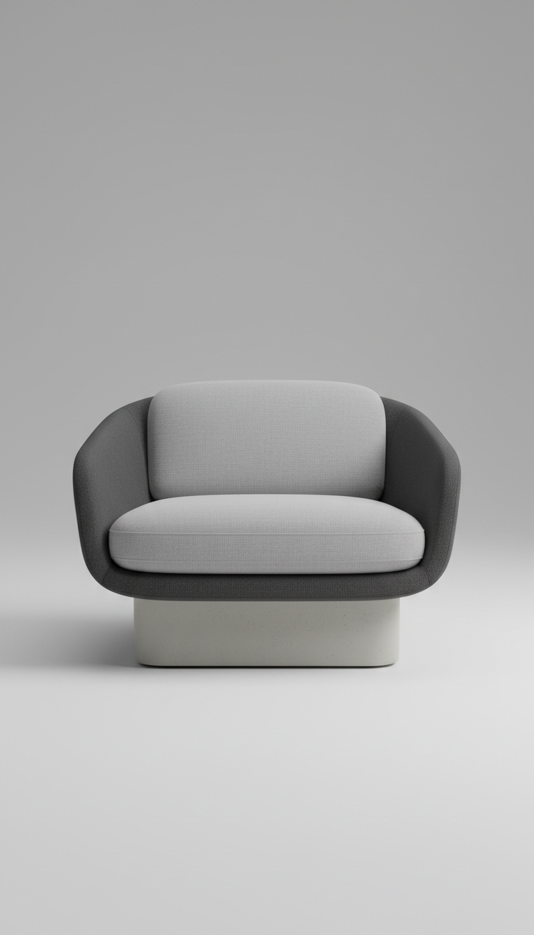 Modular lounge chair with nesting arms