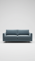 Single-seat sofa in slate blue chenille