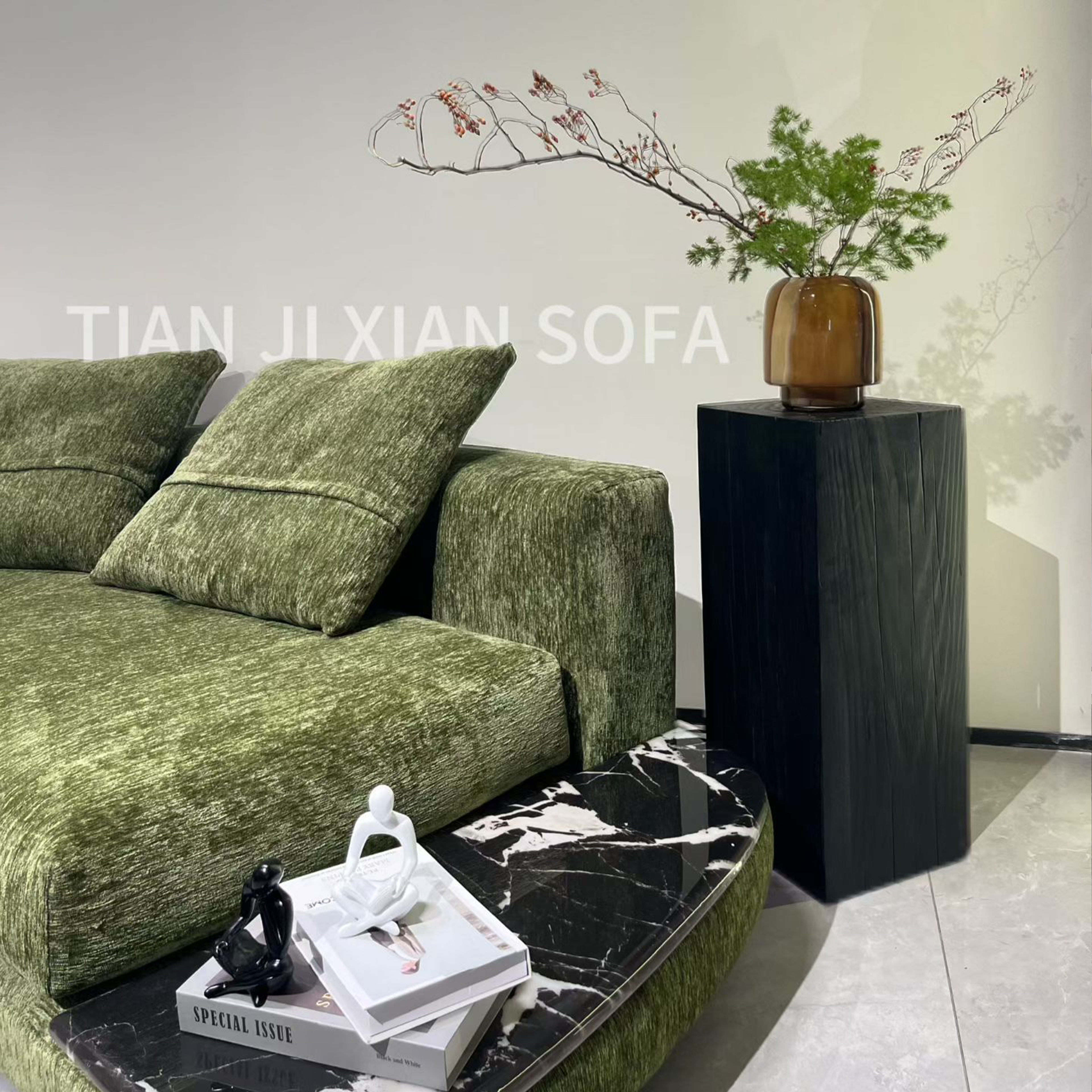 Skyline Irregular Sofa - Asymmetrical Modular Silhouette, Urban Horizon Design