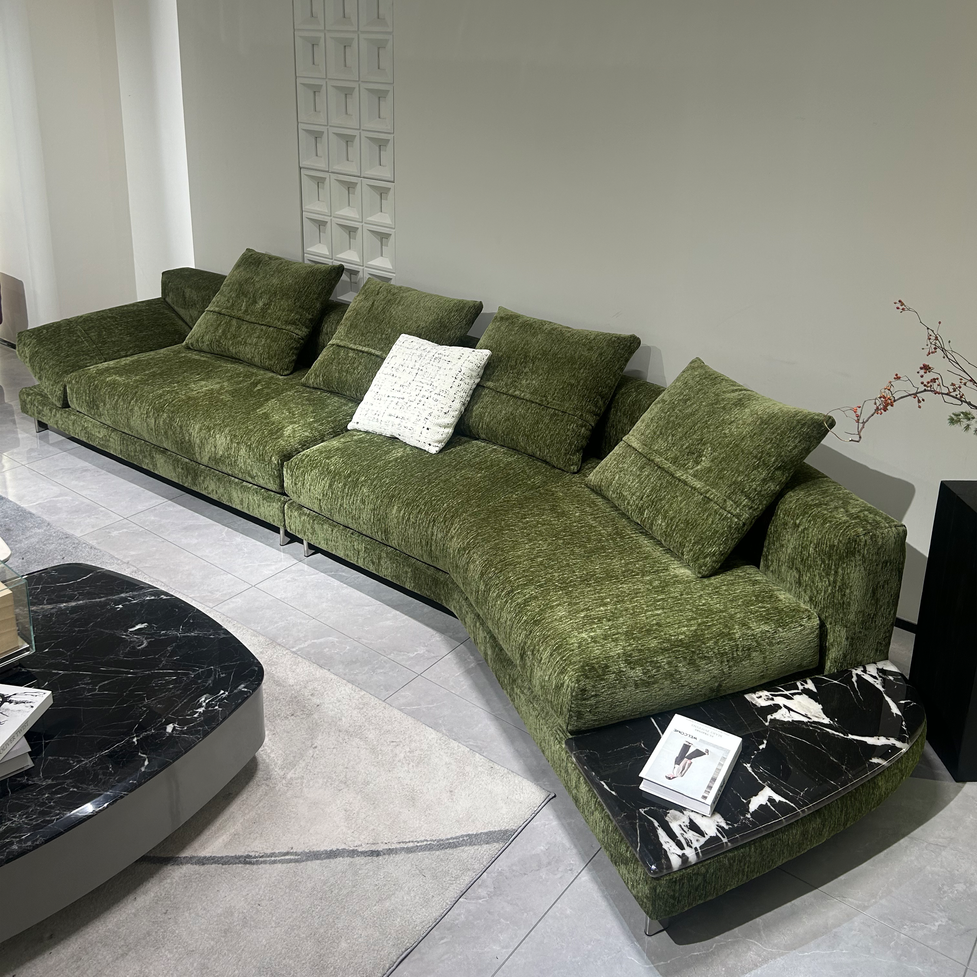 Skyline Irregular Sofa - Asymmetrical Modular Silhouette, Urban Horizon Design