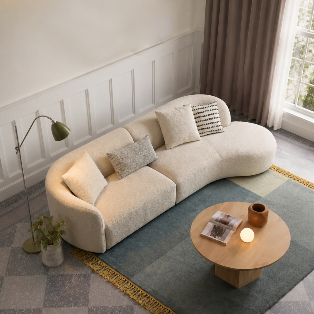 Luna Asymmetrical Sofa - Irregular Moon Phase Curves