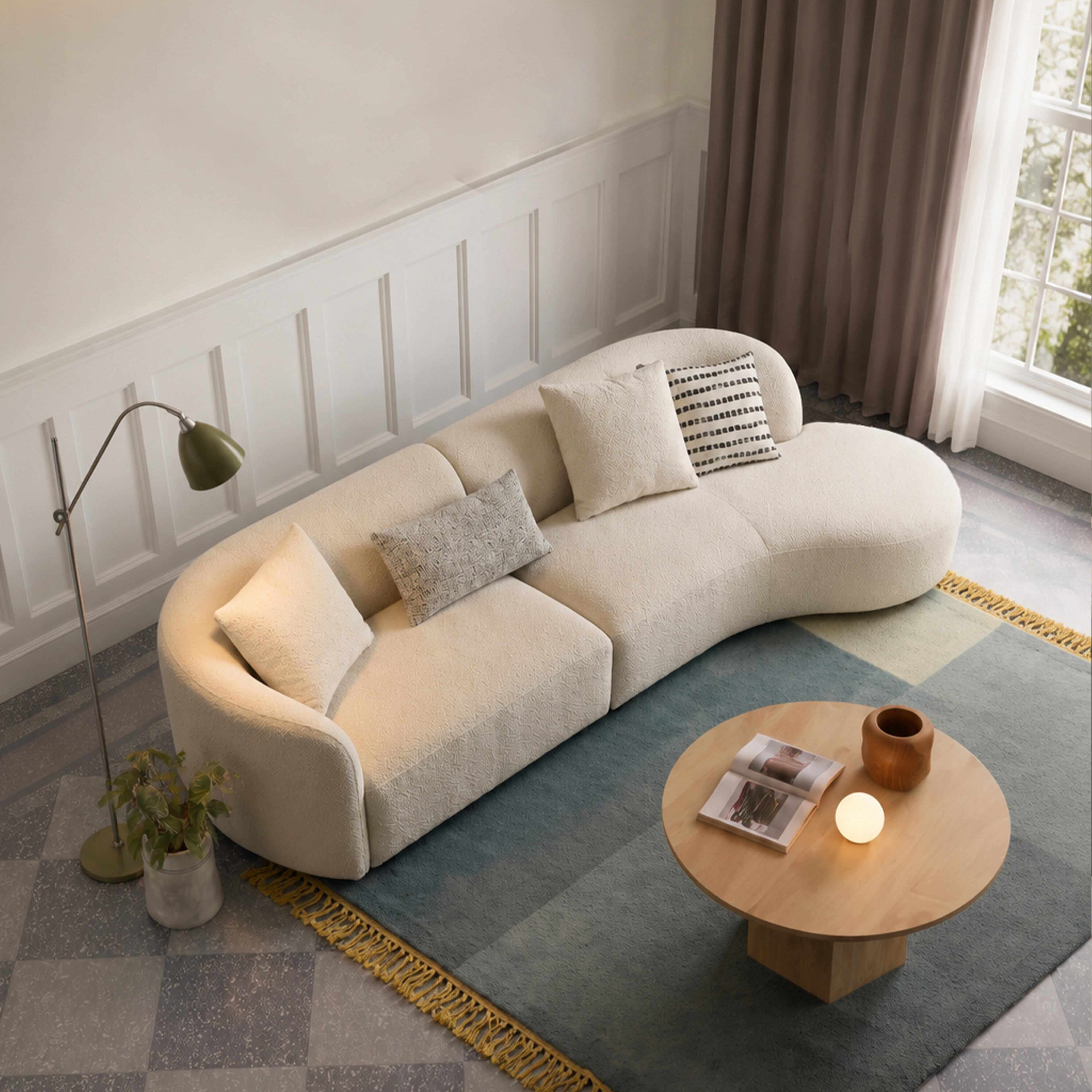 Luna Asymmetrical Sofa - Irregular Moon Phase Curves