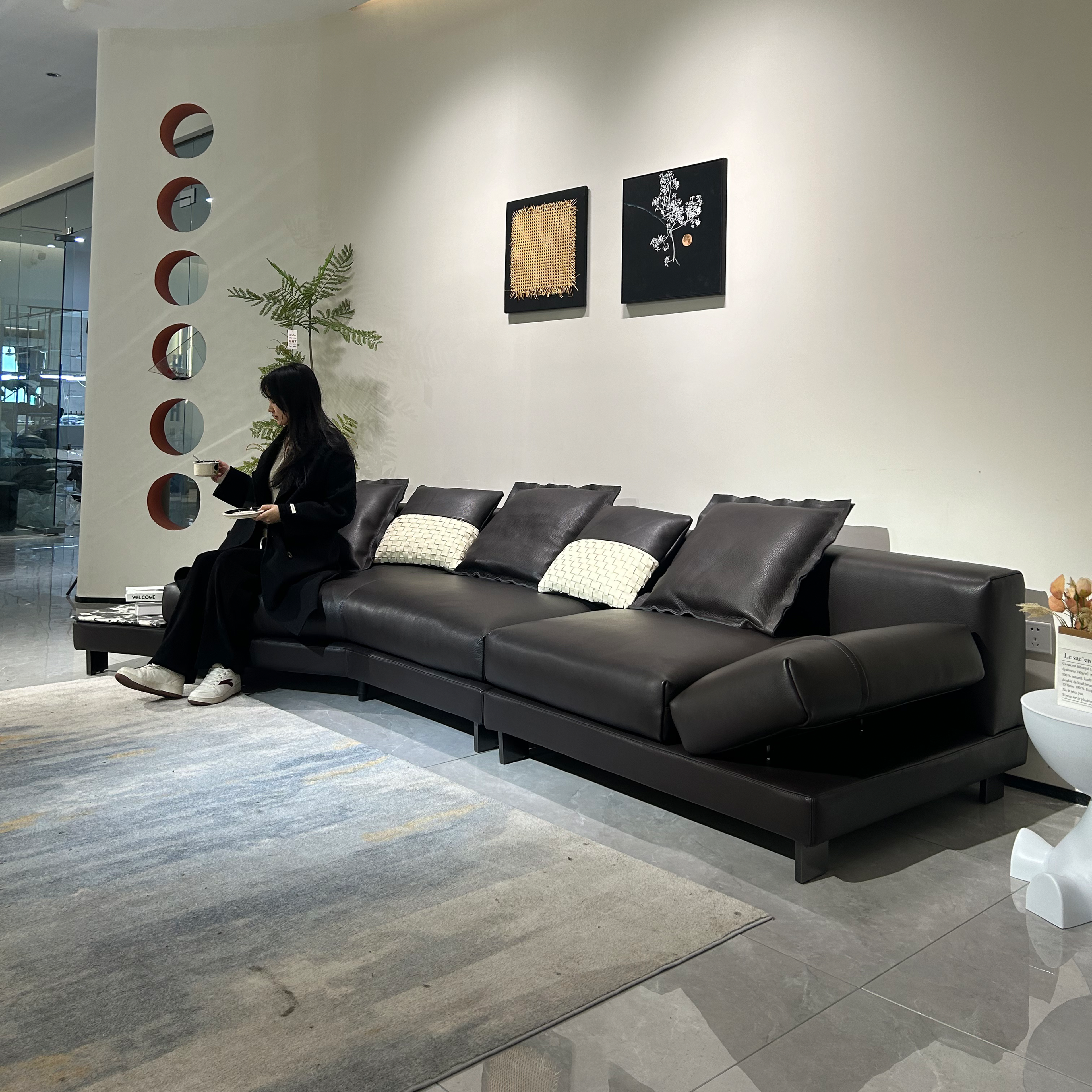 Skyline Irregular Sofa - Asymmetrical Modular Silhouette, Urban Horizon Design