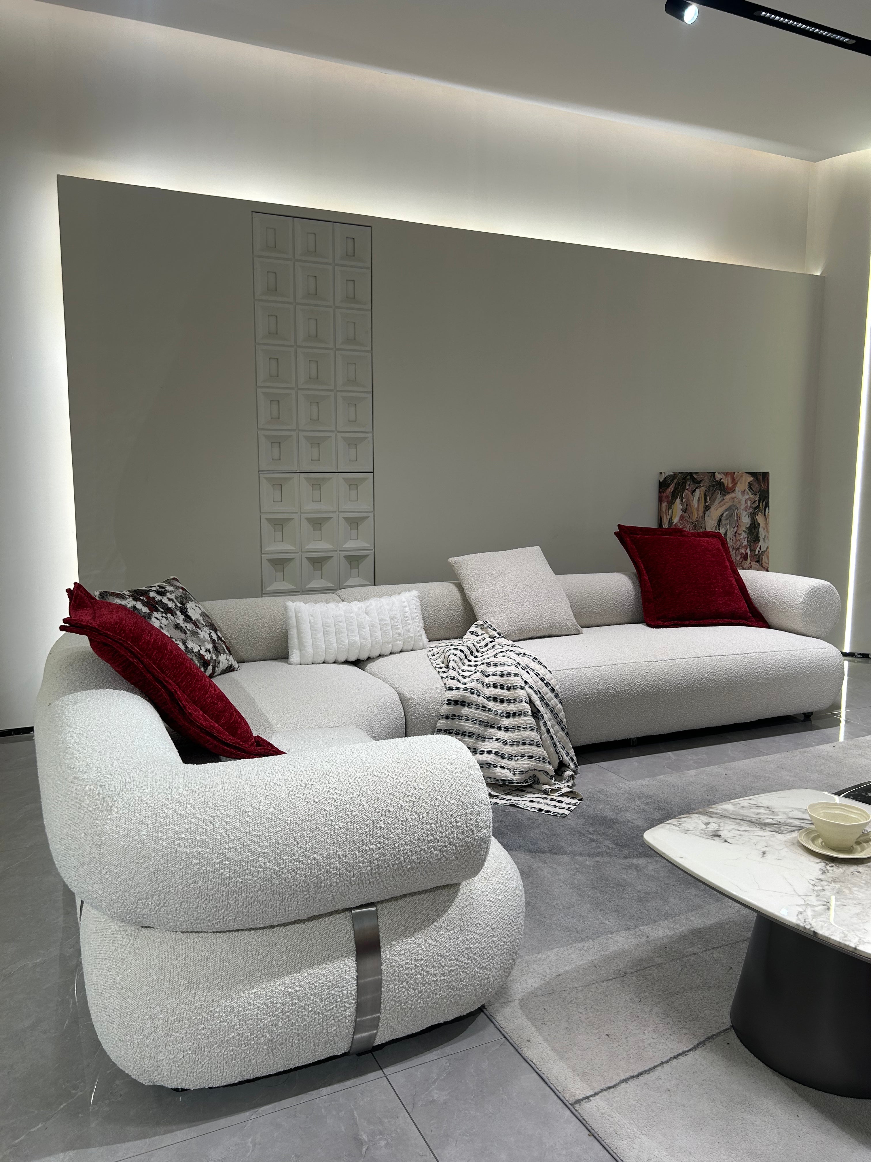 MiQi Modular Block Sofa | Retro-Luxe Bouclé & Chenille Cloud Couch