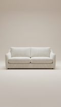 Single-seat sofa in cloud white velvet