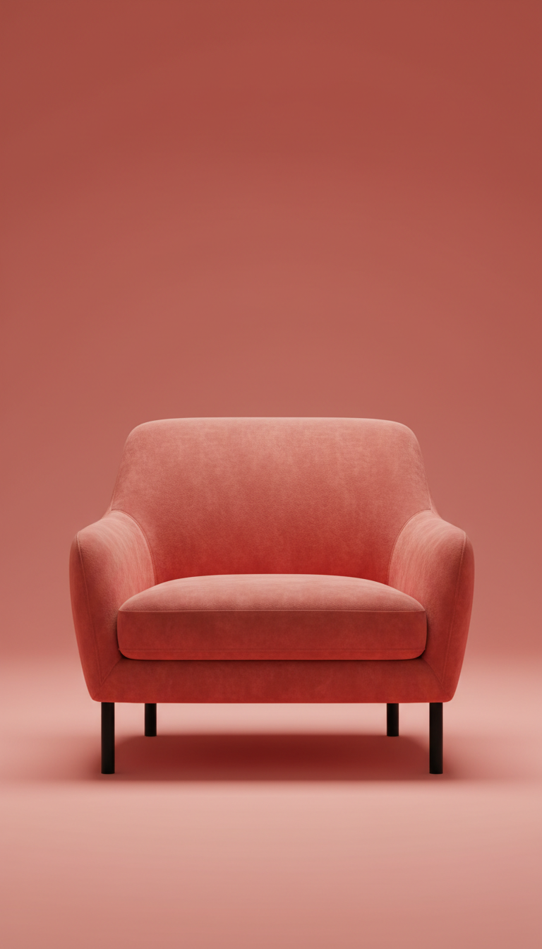 Urban Coral velvet single-seat sofa