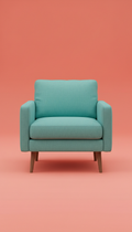 Minted Teal linen single-seat sofa