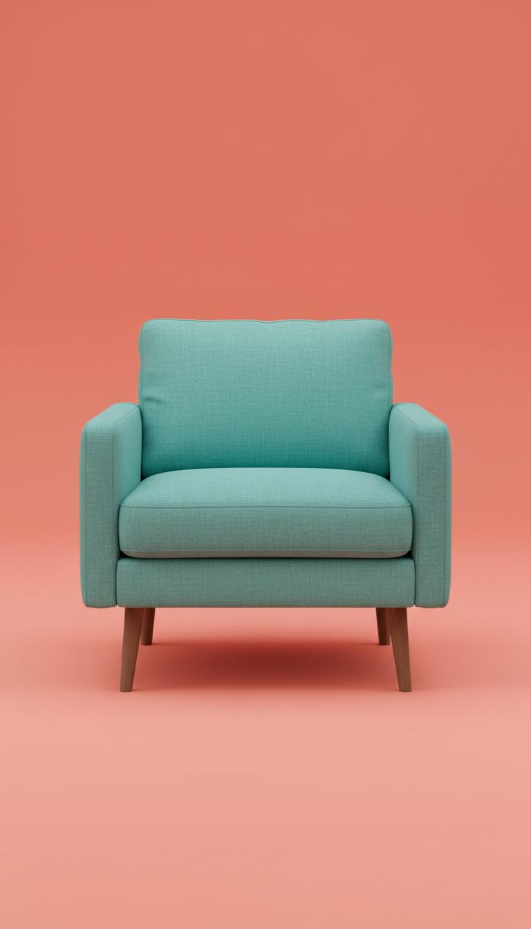 Minted Teal linen single-seat sofa