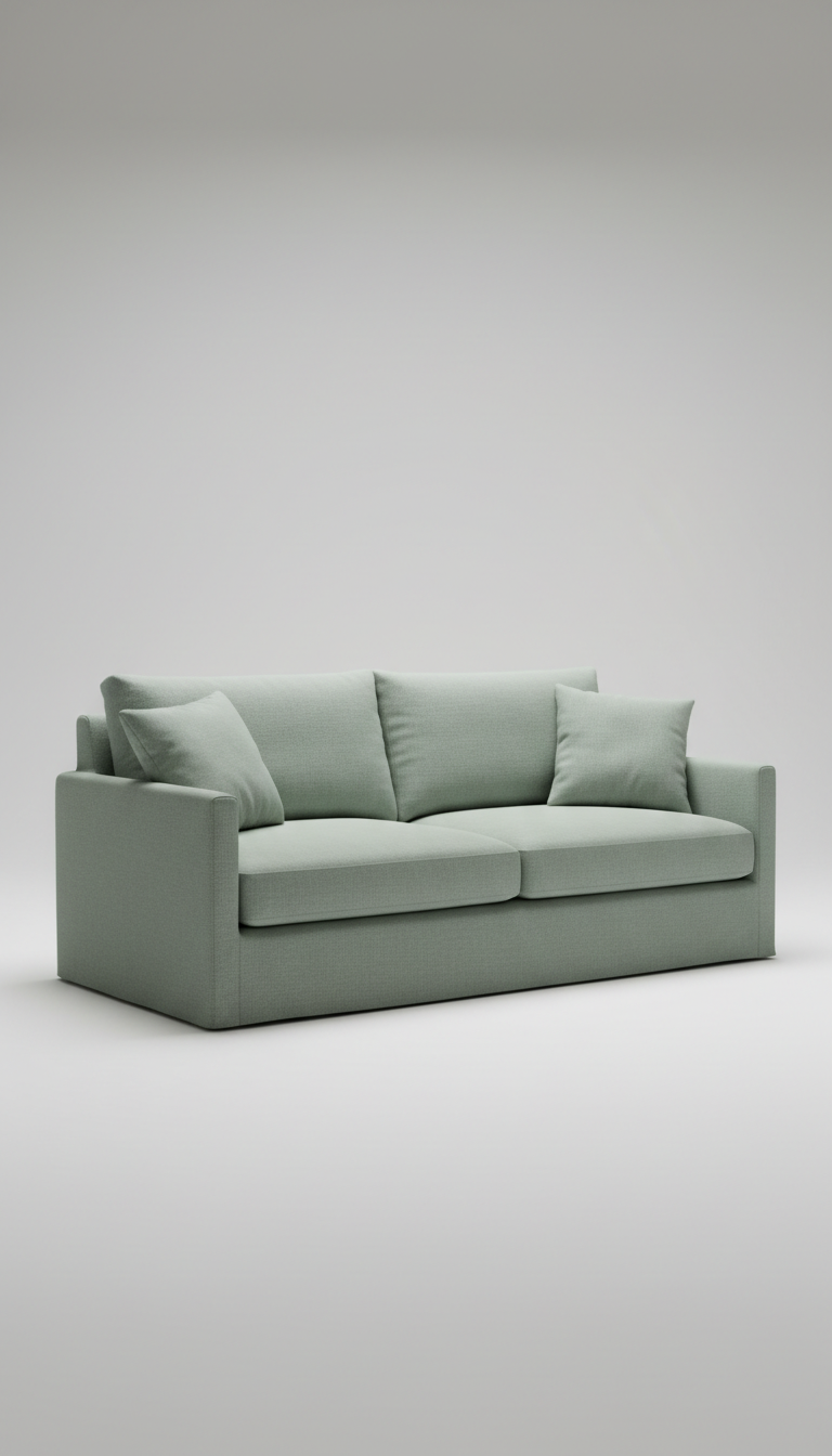 Single-seat sofa in modern sage linen