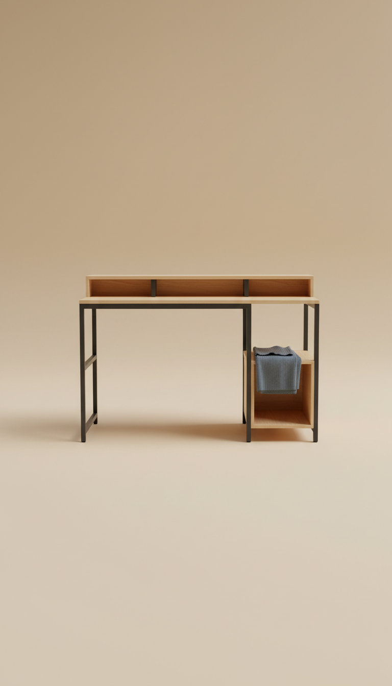Space-Saving Desk With Sliding Drawer