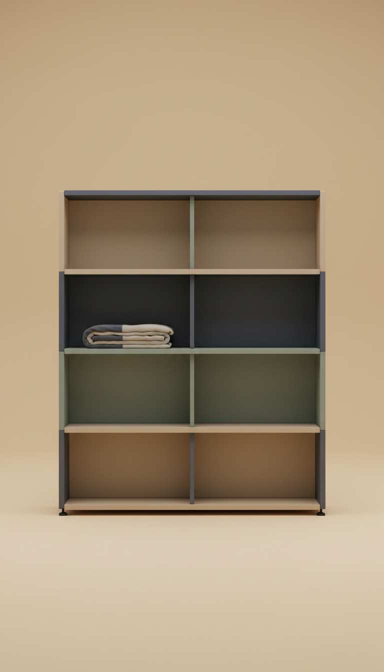 Modular Storage Shelving With Adjustable Panels
