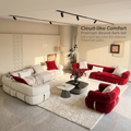 MiQi Modular Block Sofa | Retro-Luxe Bouclé & Chenille Cloud Couch