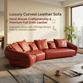 Marx Handwoven Leather Modular Sofa - Full Grain Italian Leather, Solid Birch Frame