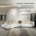 Bezier Curved Modular Sofa - Sculptural Teddy Bouclé Cloud Couch