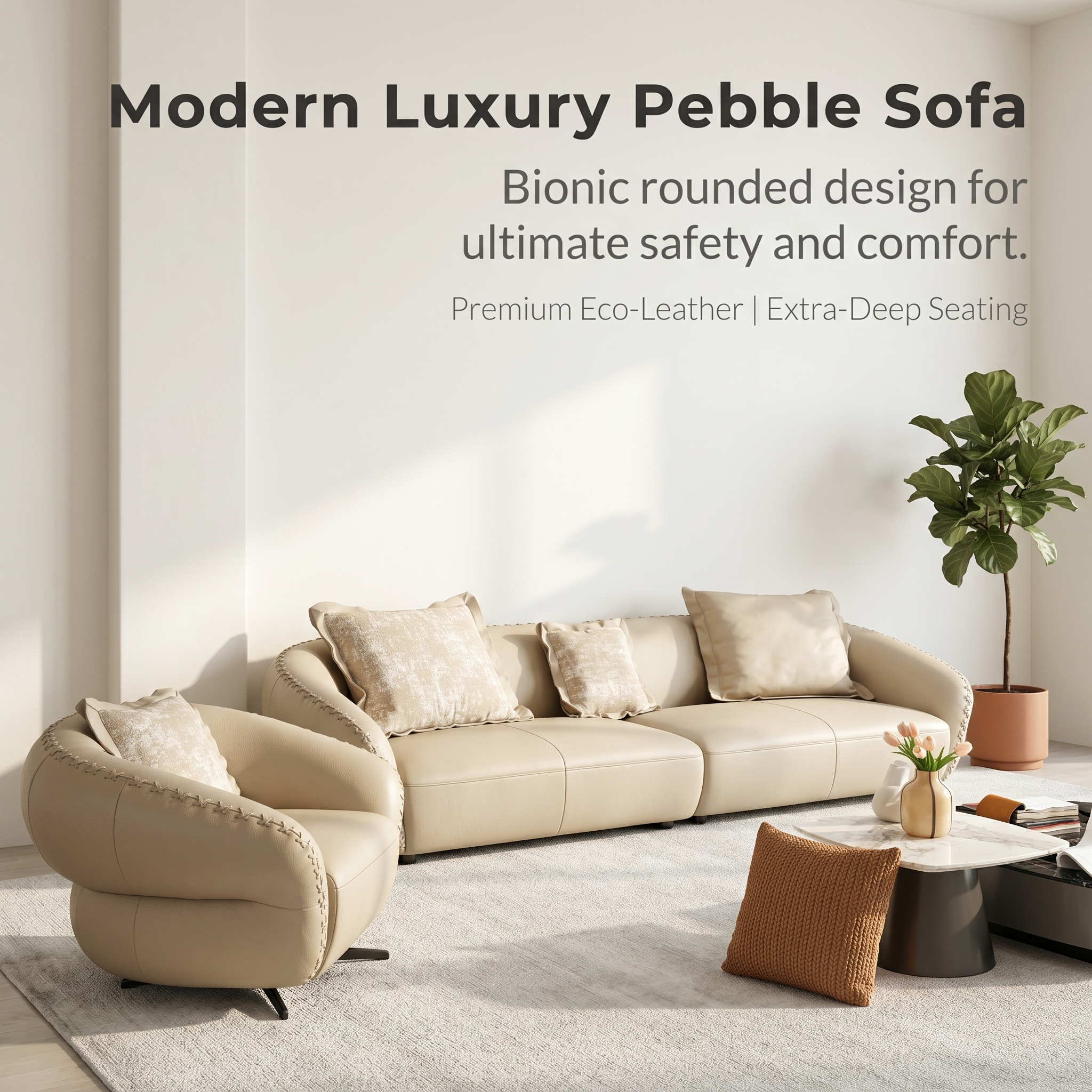 Marx Handwoven Leather Modular Sofa - Full Grain Italian Leather, Solid Birch Frame