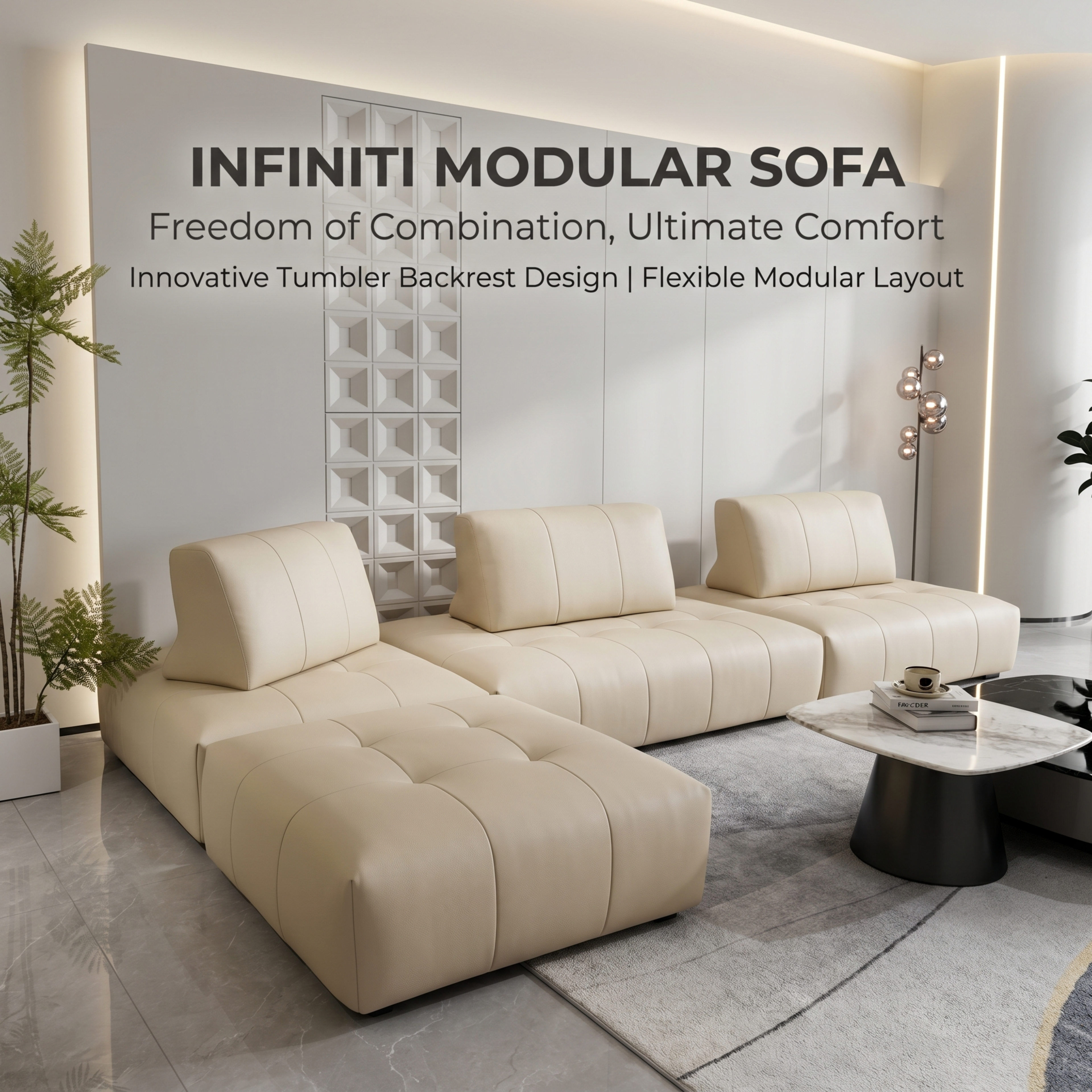 Infiniti Tumbler Sofa - Freestanding Backrests, Modular