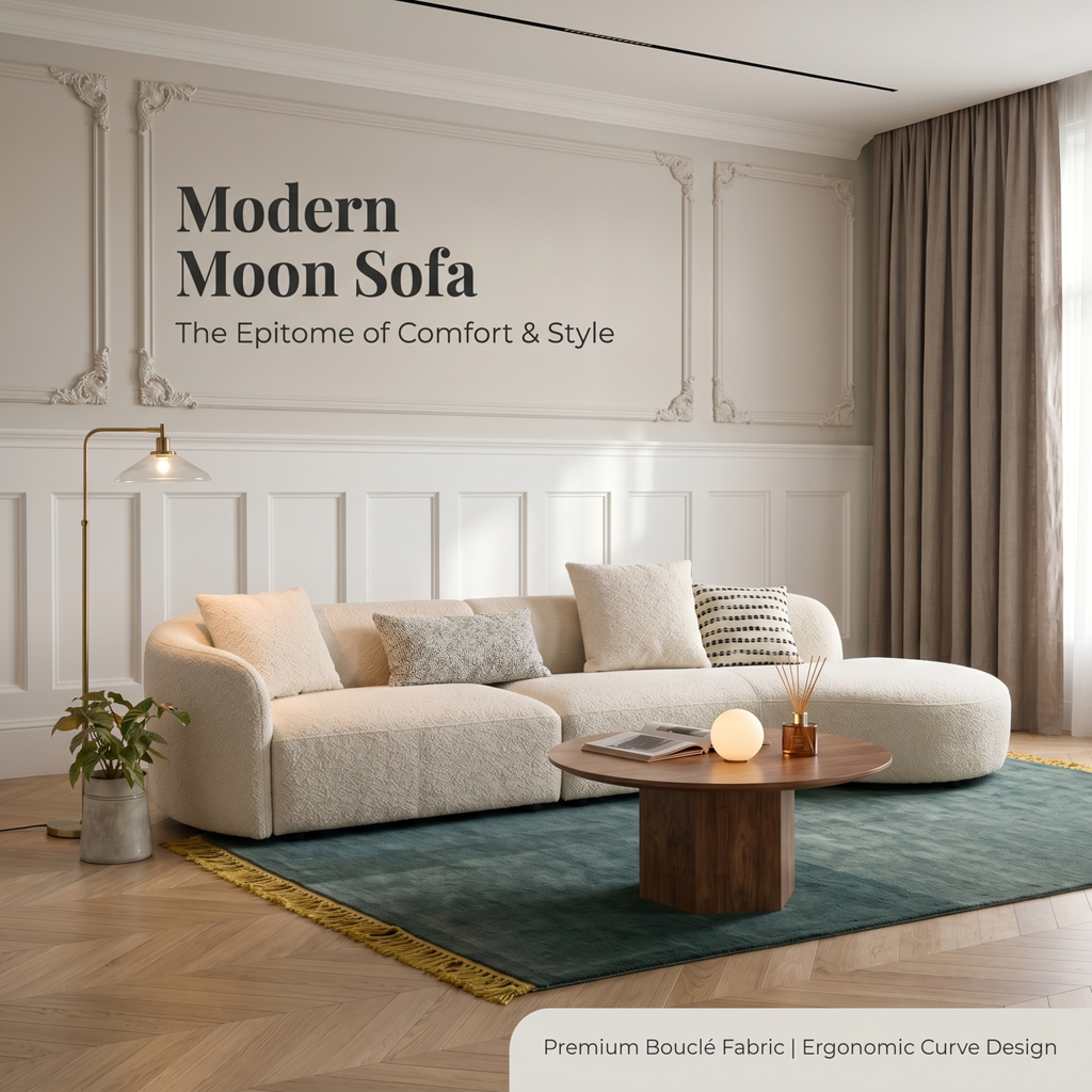 Luna Asymmetrical Sofa - Irregular Moon Phase Curves