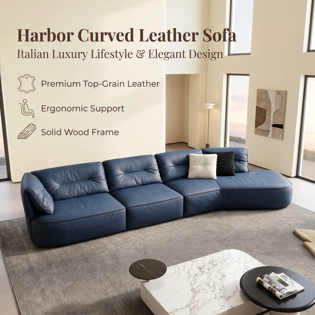 Harbour Irregular Sofa - Asymmetrical Free-Form Silhouette, Organic Artistic Statement